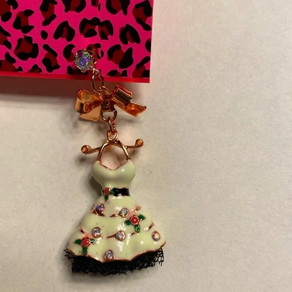 Betsey Johnson Gold Shoe and White Dress Earrings - back to stock! - Picture 3 of 3